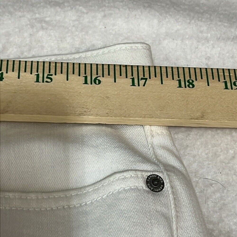 Land's End High Rise Straight‎ Jeans Women's Size 14 Canvas White Denim - Picture 7 of 12